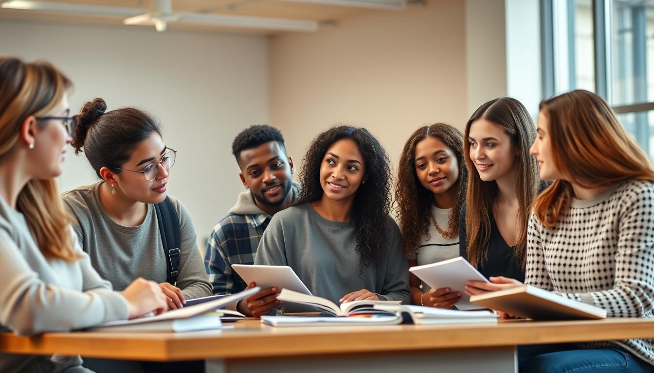 Students working in research laboratory