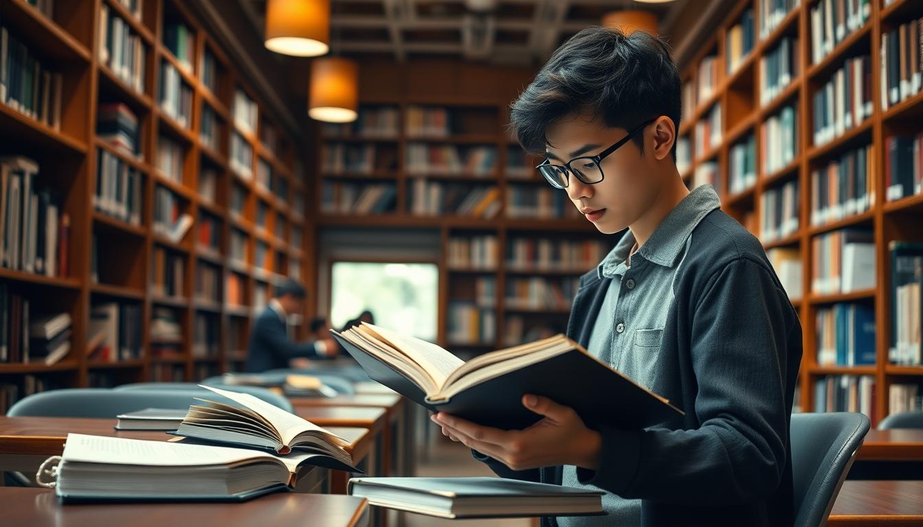 Student using a study guide to organize academic notes